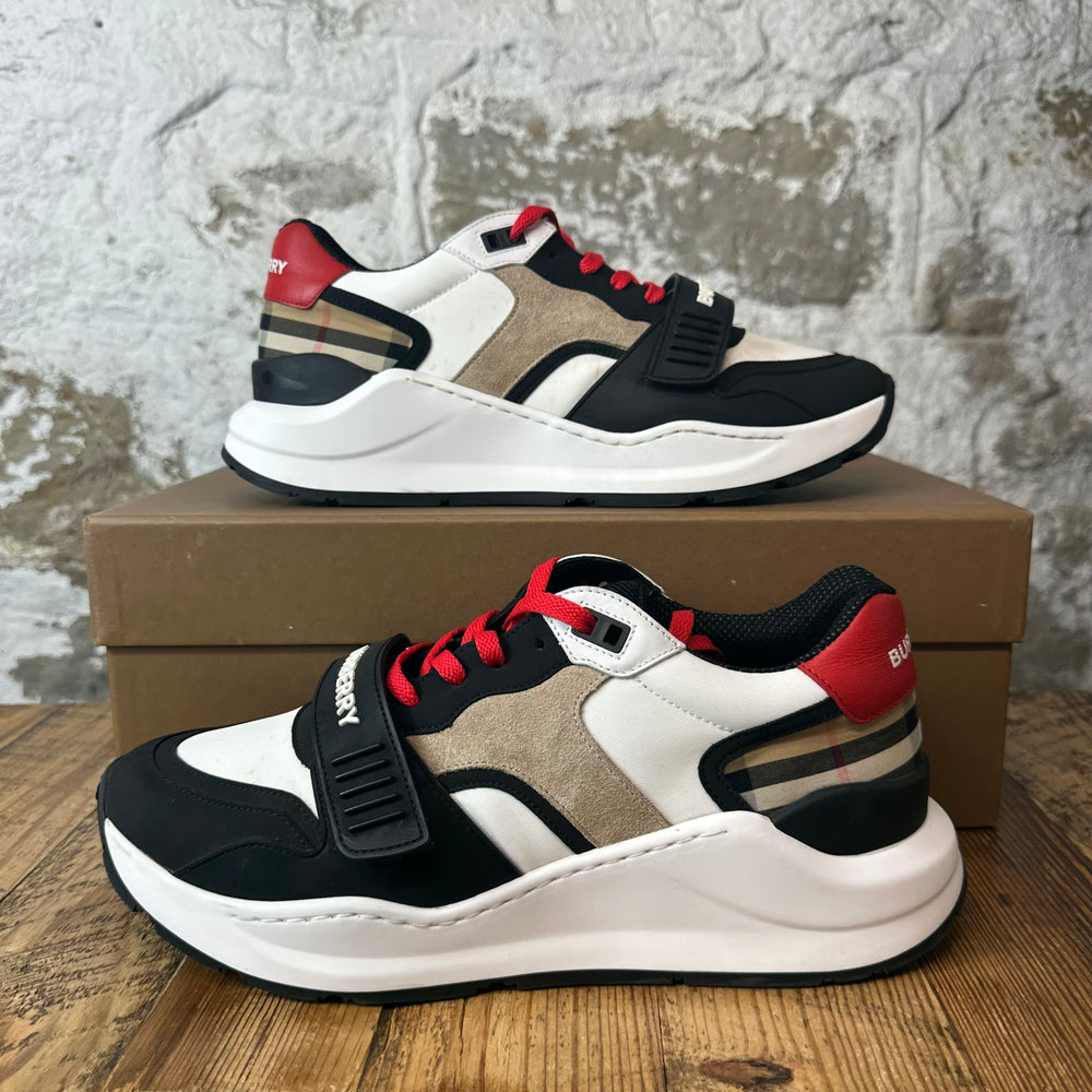 Burberry Ramsey Red Black White Sneaker Sz 9 (42)