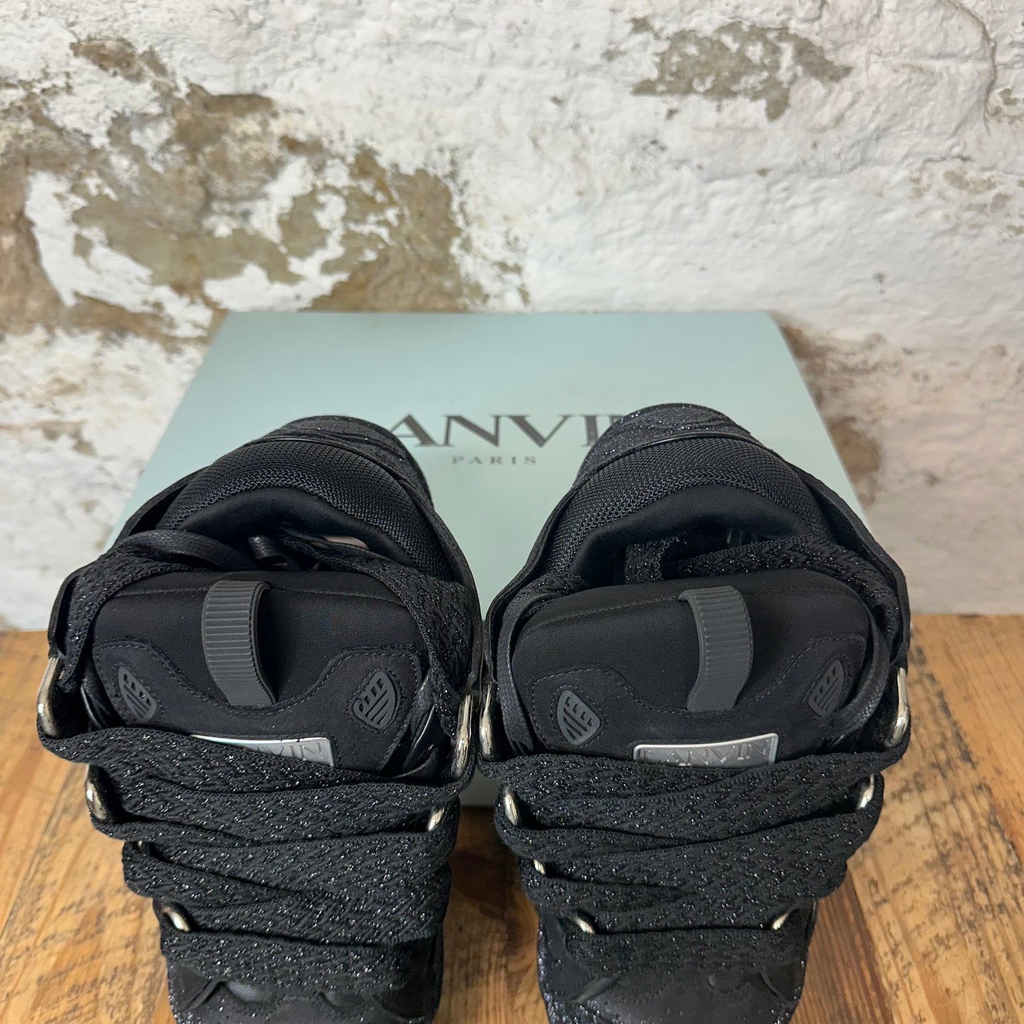 Lanvin Curb Triple Black Glitter Sneaker
