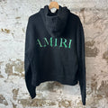 Amiri Green MA Logo Black Hoodie Sz S