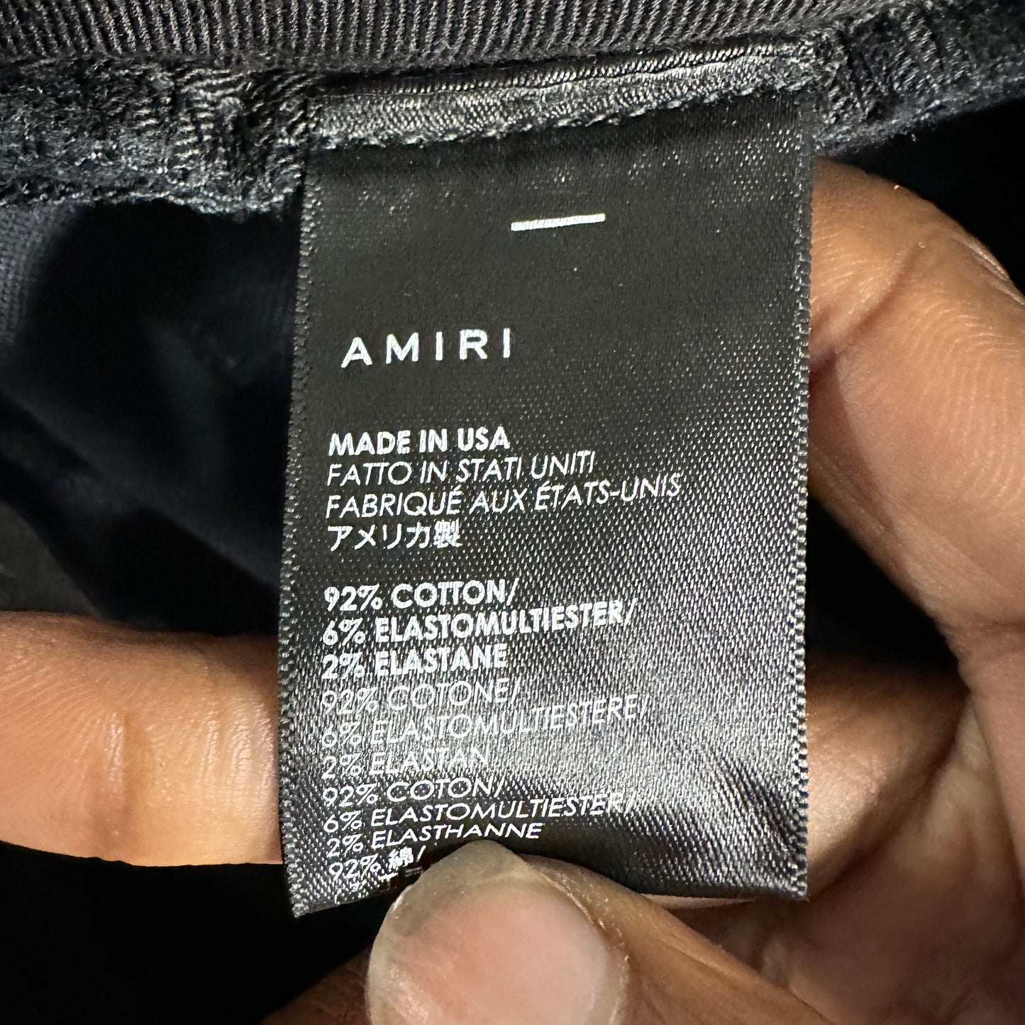 Amiri Knee Rip Shotgun Black Denim Jeans Sz 29