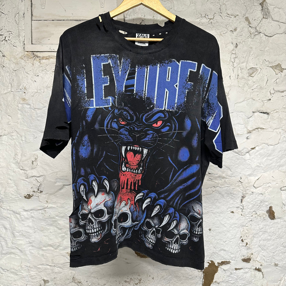 Vale Big Panther Black T-Shirt Sz L