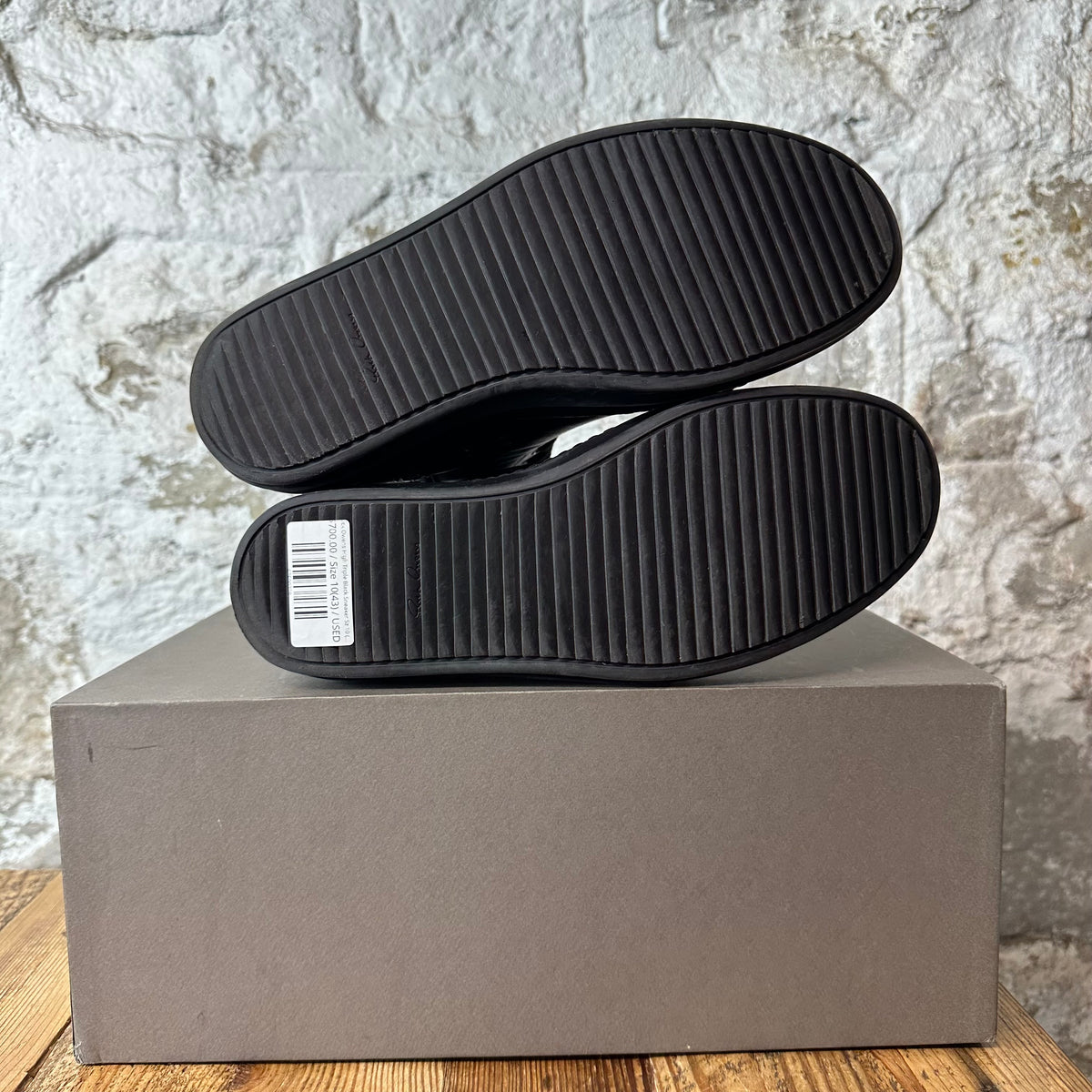 Rick Owens High Triple Black Sneaker Sz 10 (43)