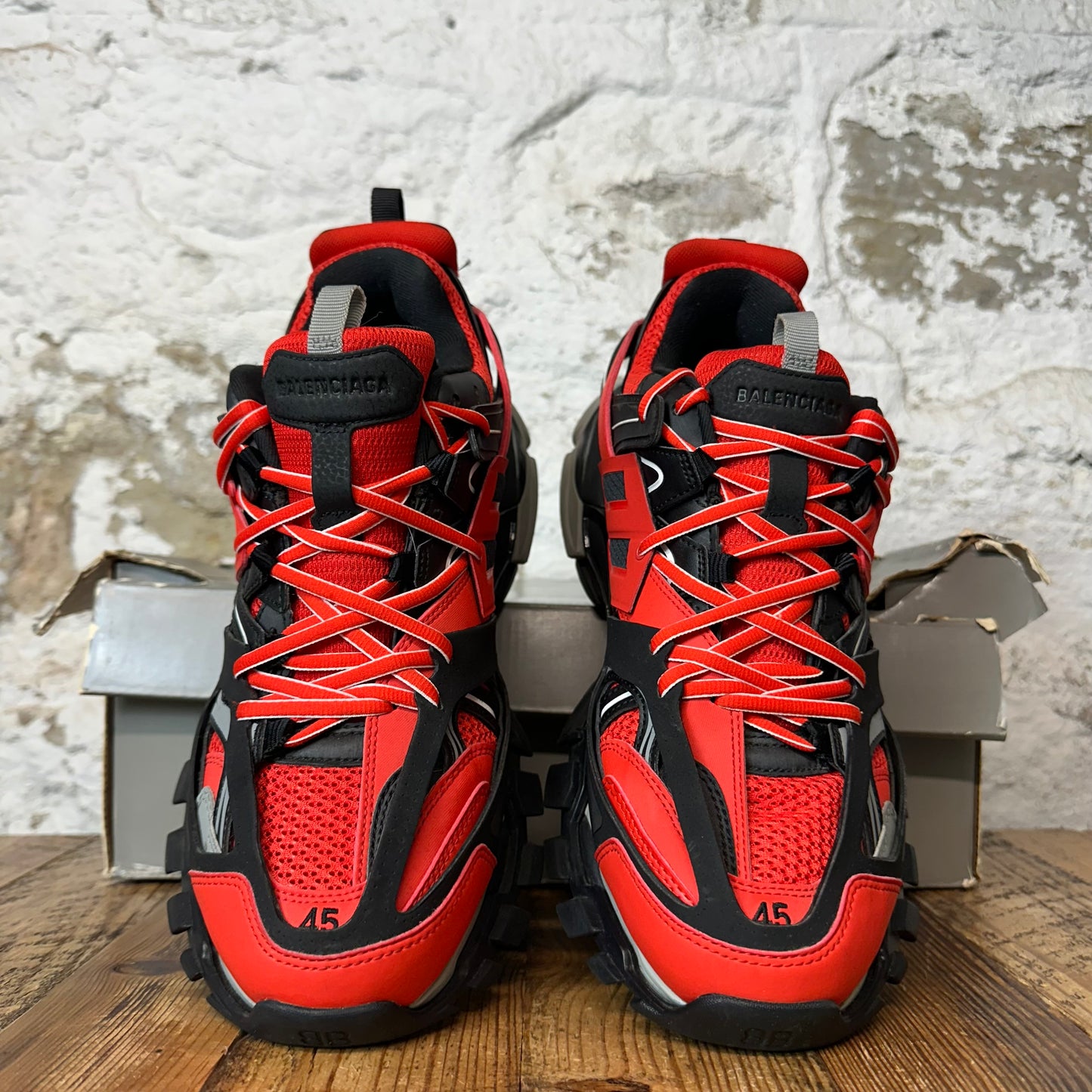 Balenciaga Track Runner Black Red Grey Sneaker Sz 12 (45)