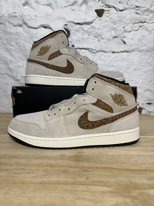 Air Jordan 1 Mid Brown Elephant Sz 13 DS