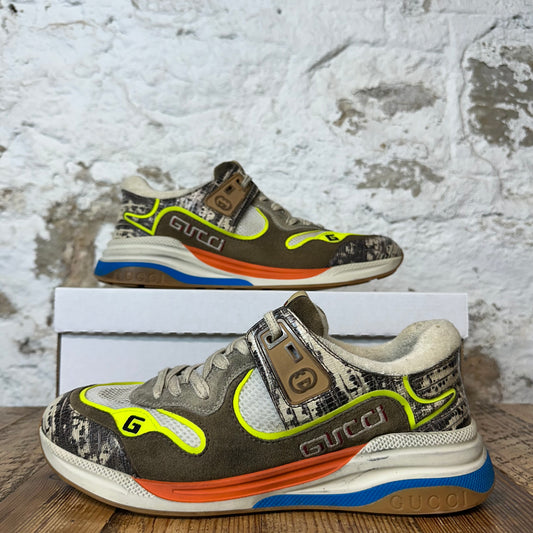 Gucci Ultrapace Brown Yellow White Sneaker Sz 8.5