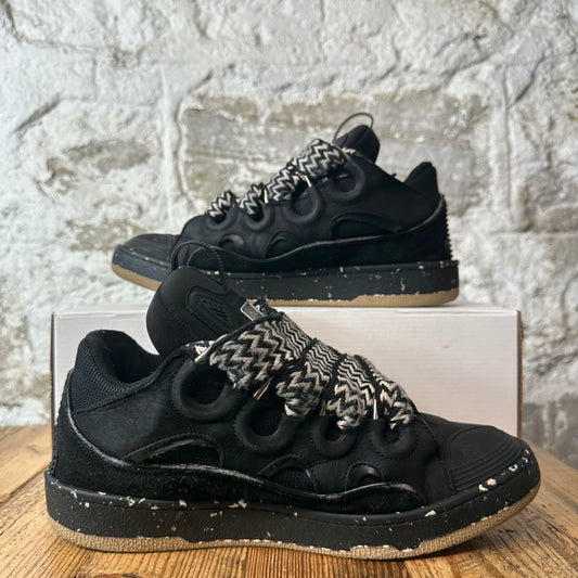 Lanvin Curb Black White Lace Black Sneaker Sz 10 (43)