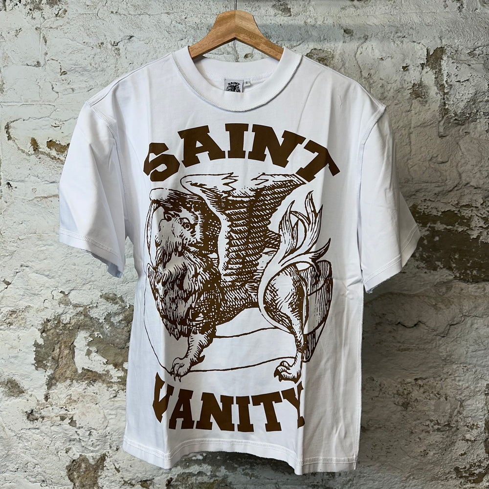 Saint Vanity Light Brown Griffin White T-shirt