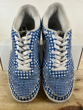 A Bathing Ape Bape Sta Low Blue Checkered Print Sz 9.5