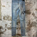 Amiri Black Old English Spell Blue Denim Jeans Sz 32