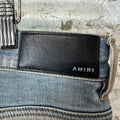 Amiri MX1 Cream Suede Blue Denim Jeans Sz 36