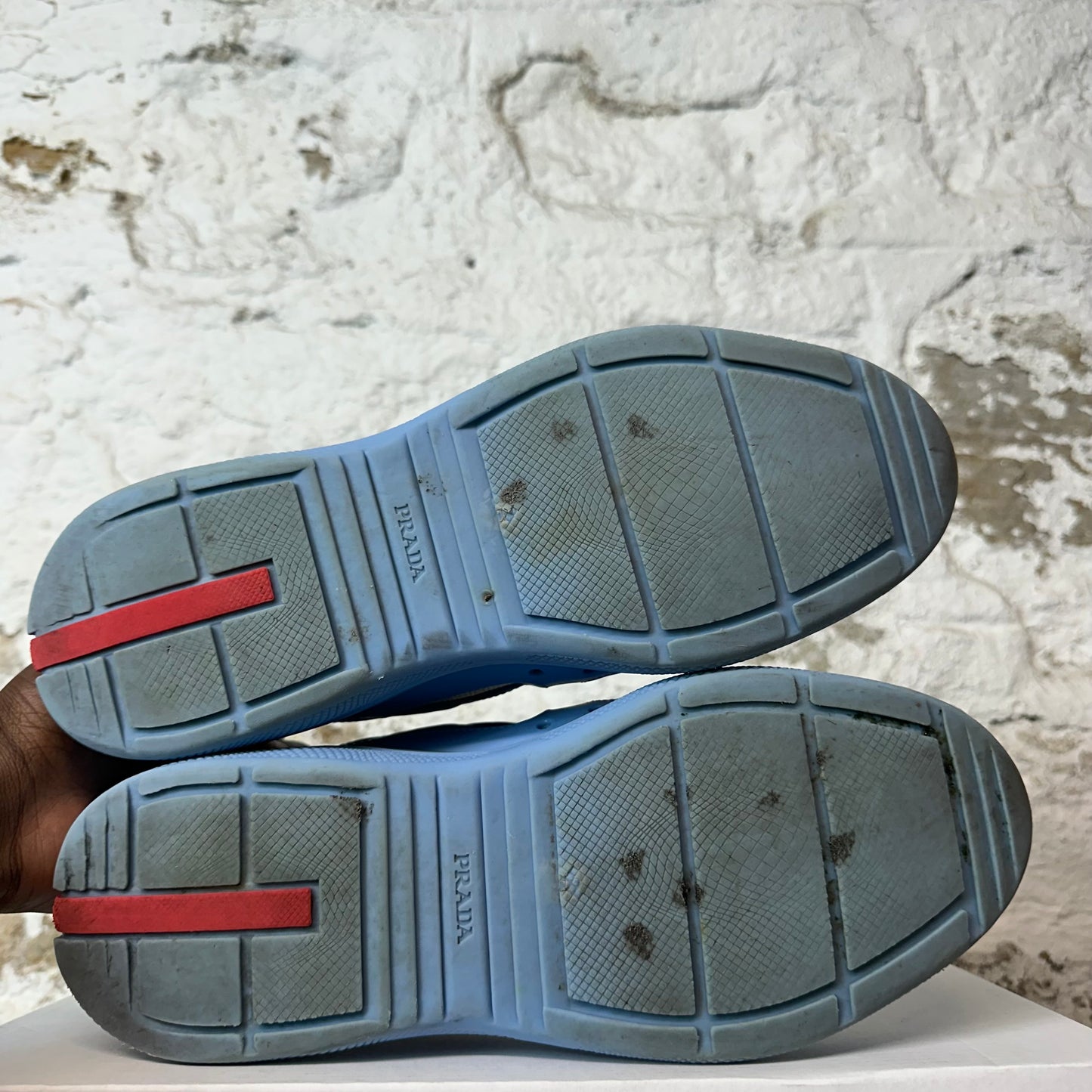 Prada Americas Cup Light Blue Rubber Sneaker Sz 8 (41)