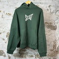 Saint Michael White Logo Hoodie Green Sz L