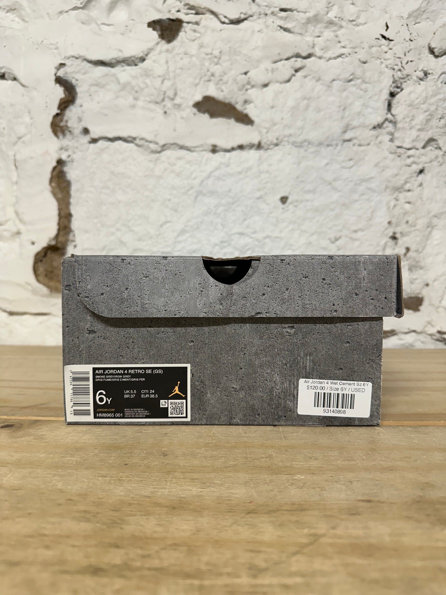 Air Jordan 4 Wet Cement Sz 6Y