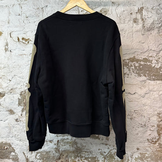 Amiri Cream Bone Sleeve Crewneck Black Sz L