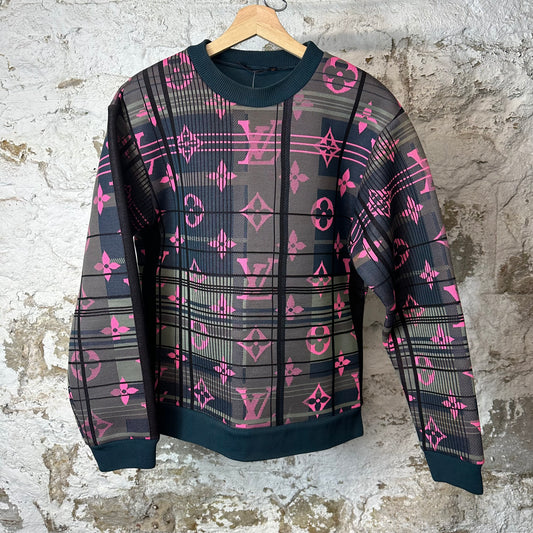 Louis Vuitton Jacquard Pink Monogram Crewneck Sz M