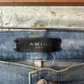 Amiri MX1 Brown Suede Blue Denim Jeans Sz 34