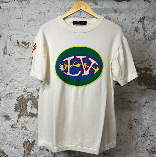 Louis Vuitton Baseball Logo T-shirt Cream Sz M