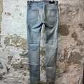 Amiri MX1 Red Navy Patch Blue Denim Jeans Sz 32