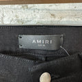 Amiri Plain Black Waxed Denim Jeans Sz 28