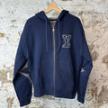 Louis Vuitton Intarsia Navy Zip Up Hoodie Sz L