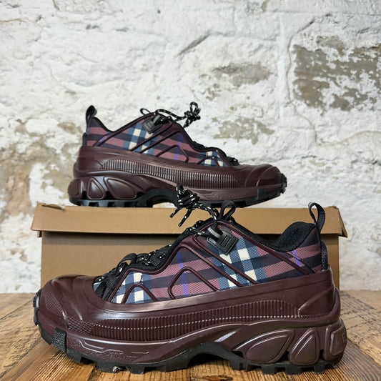 Burberry Arthur Deep Maroon Plaid Sneaker Sz 10 (43)