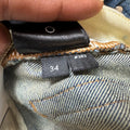 Amiri MX1 Beige Knitted Waxed Blue Denim Jeans Sz 34