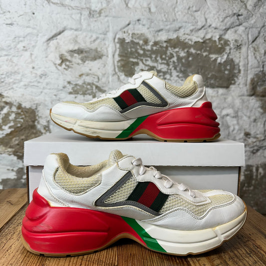 Gucci Rhyton White Red Green Sneaker Sz 8