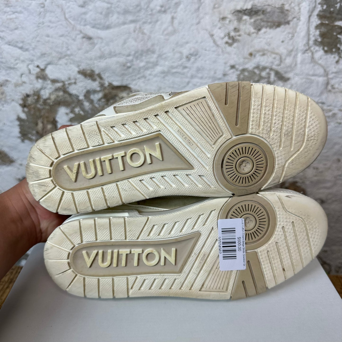 Louis Vuitton Cream Beige Skate Sneaker Sz 8 (6.5LV) No Box