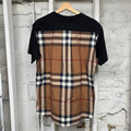 Burberry Back Plaid Black T-Shirt Sz XXS