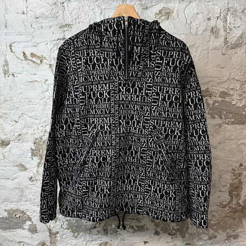 Supreme AOP Black White 1/4 Zip Jacket Sz M