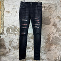 Amiri MX1 Red Tie Dye Thrasher Black Denim Jeans Sz 34