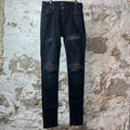 Amiri MX1 Camo Patch Black Denim Jeans Sz 29