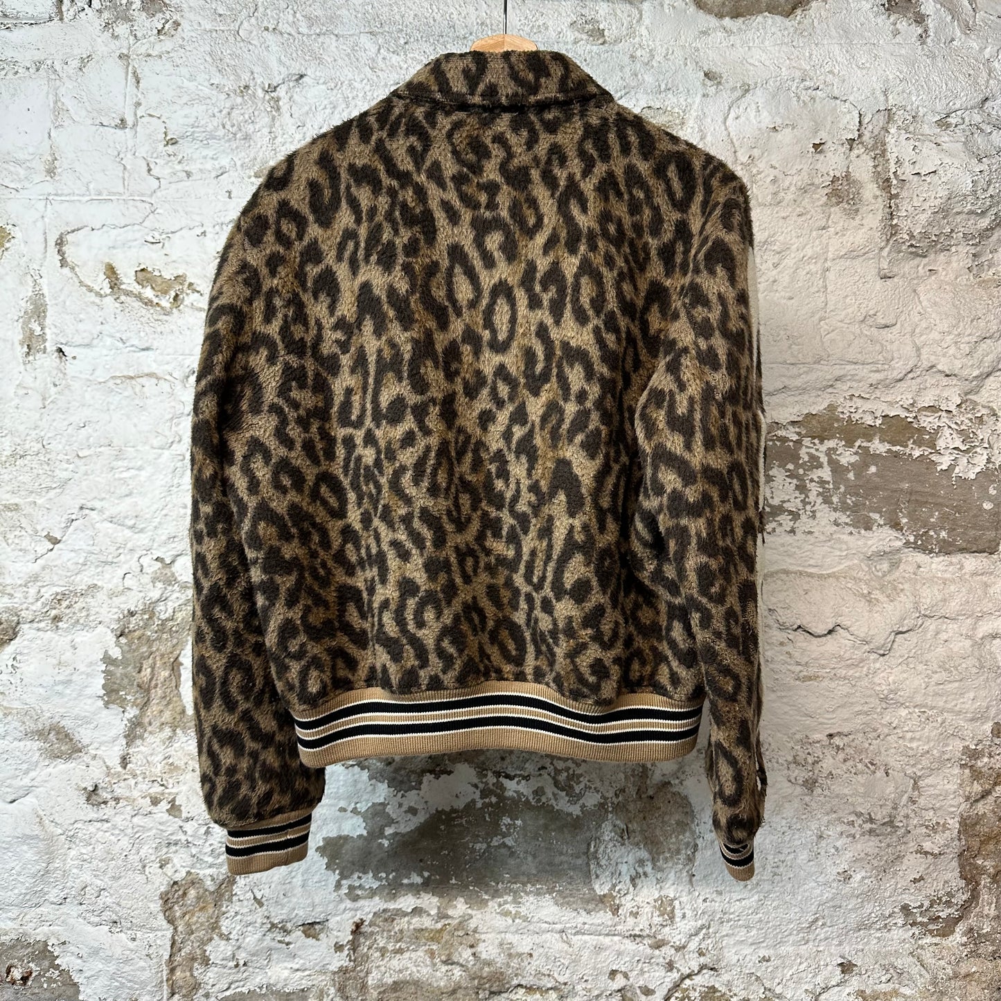 Amiri Cheetah Print Bone Varsity Jacket Sz M (48)