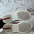 Prada Americas Cup Red Leather Grey White Sneaker Sz 9