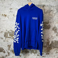 Amiri White Bone Stagger Hoodie Blue Sz L