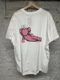 Kaws Uniqlo Pink Figure T-shirt White Sz 2XL DS