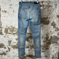 Amiri MX1 Cream Suede Blue Denim Jeans Sz 30