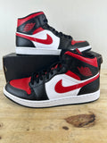 Air Jordan 1 Mid White Black Red Sz 11