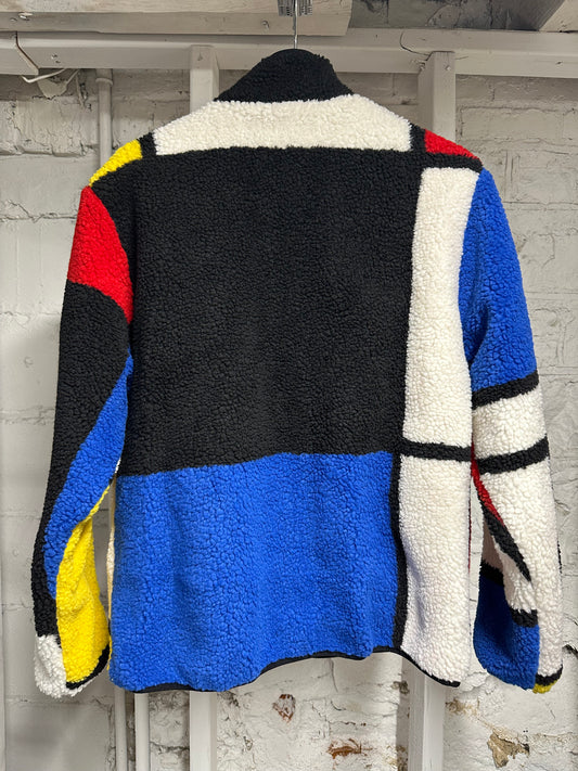 Supreme Reversible Colorblocked Fleece Jacket Sz M DS