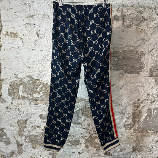 Gucci Navy GG Monogram Track Pants Sz S