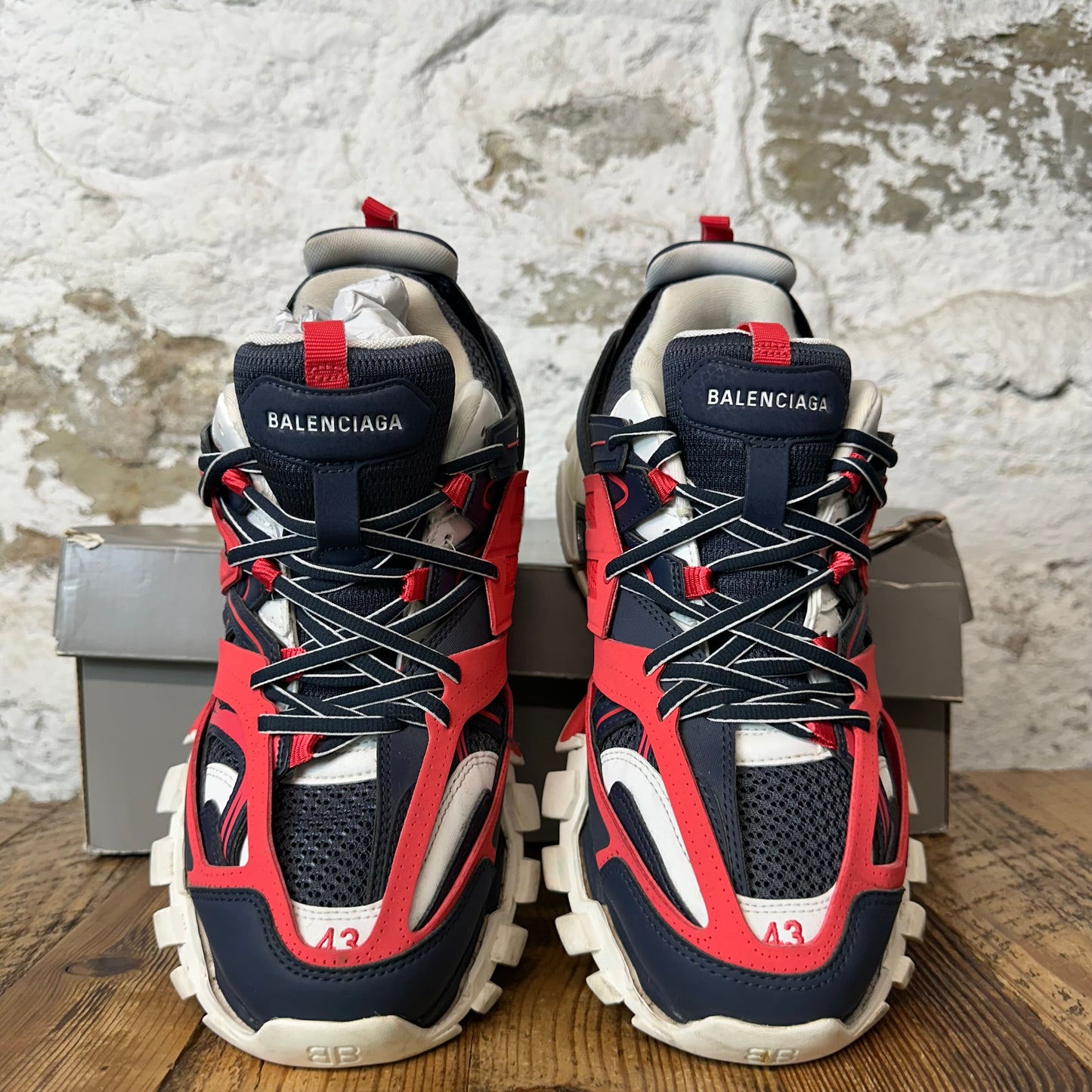 Balenciaga Track Runner Red Navy LED Sneaker Sz 10 (43)