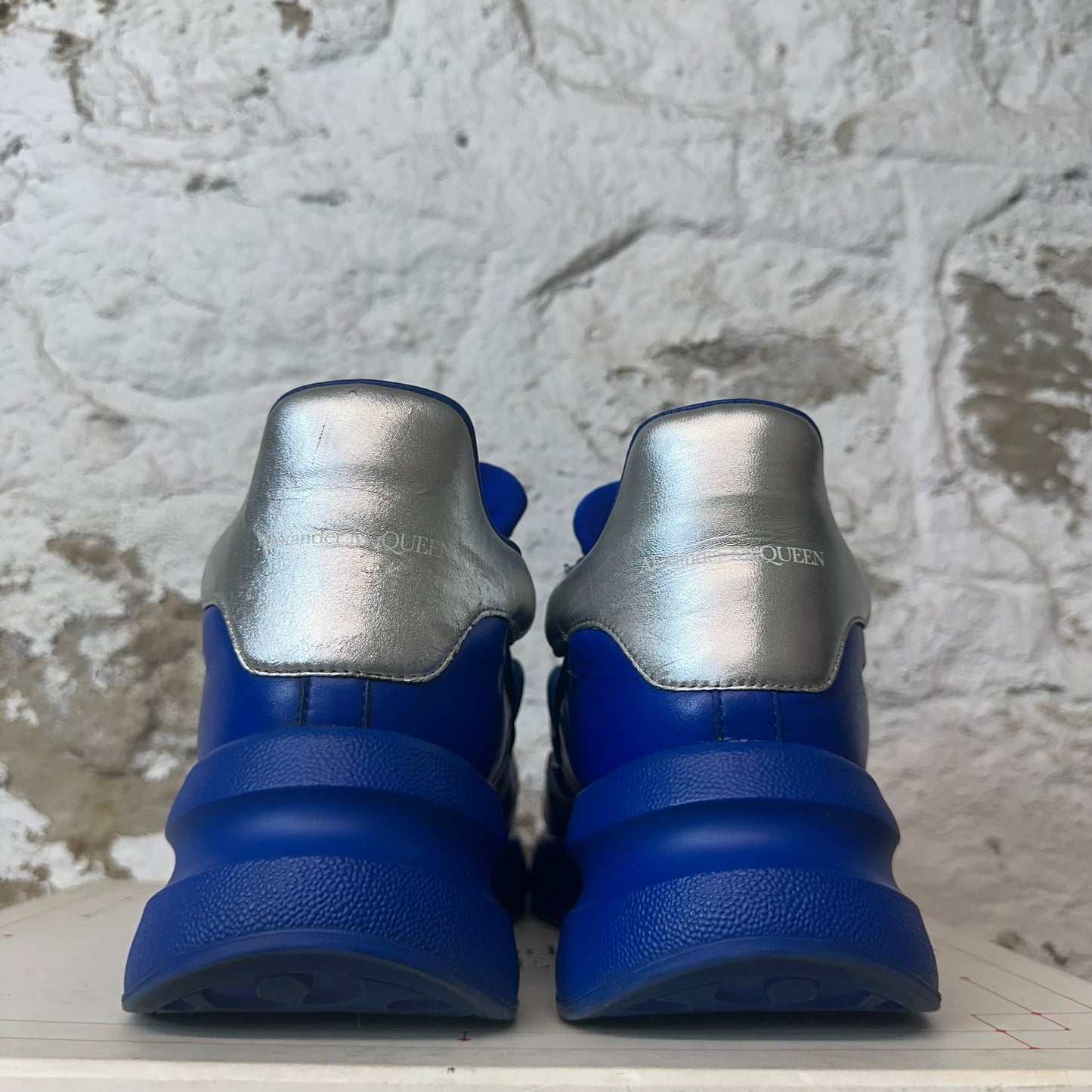 Alexander Mcqueen Bue Silver Nappa Joey Sneaker Sz 10.5 (43.5)