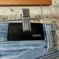 Amiri MX1 Light Denim Patch Blue Denim Jeans Sz 30