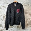 Louis Vuitton Black Monogram Grafitti Zip Up Jacket Sz M