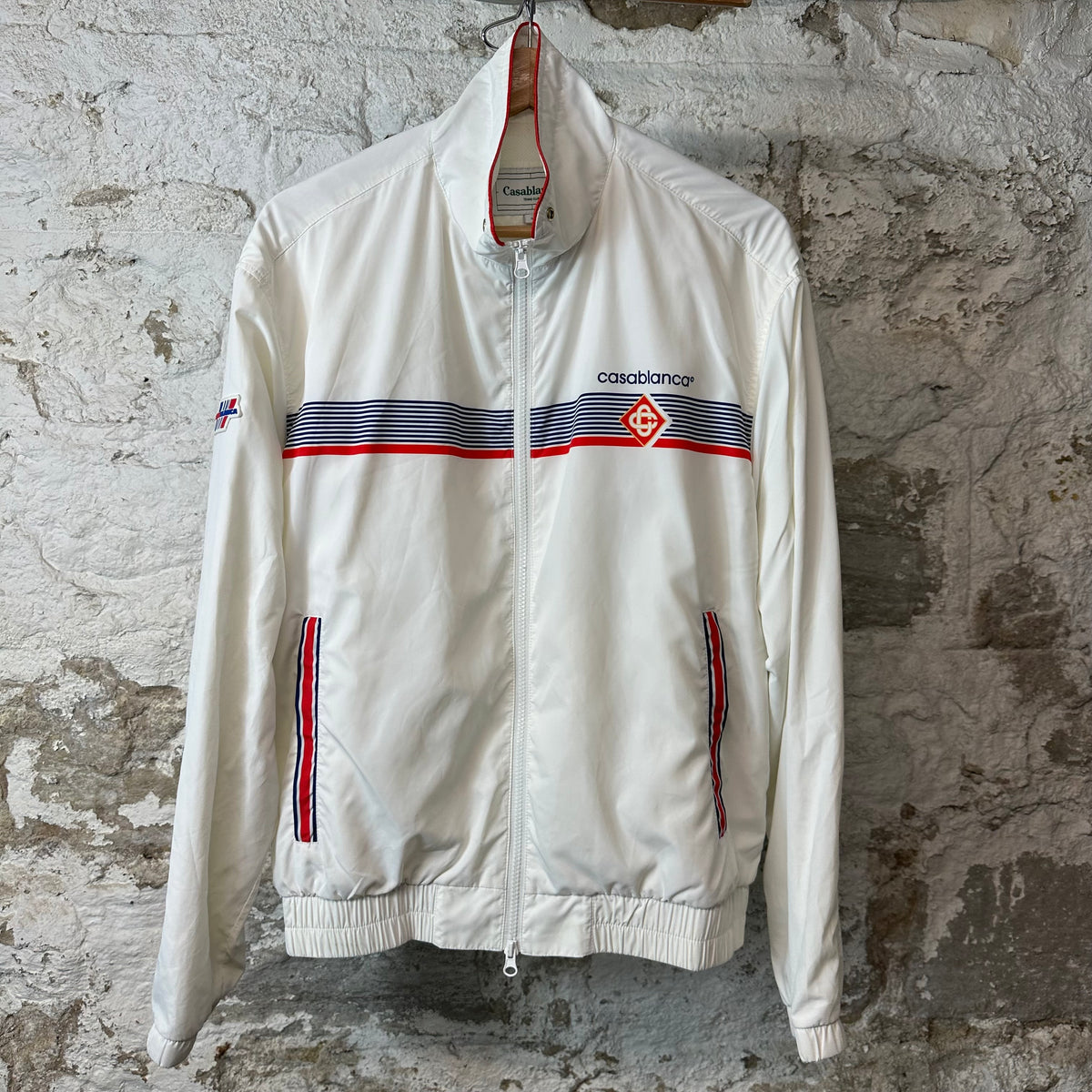 Casablanca Striped White Track Jacket Sz S