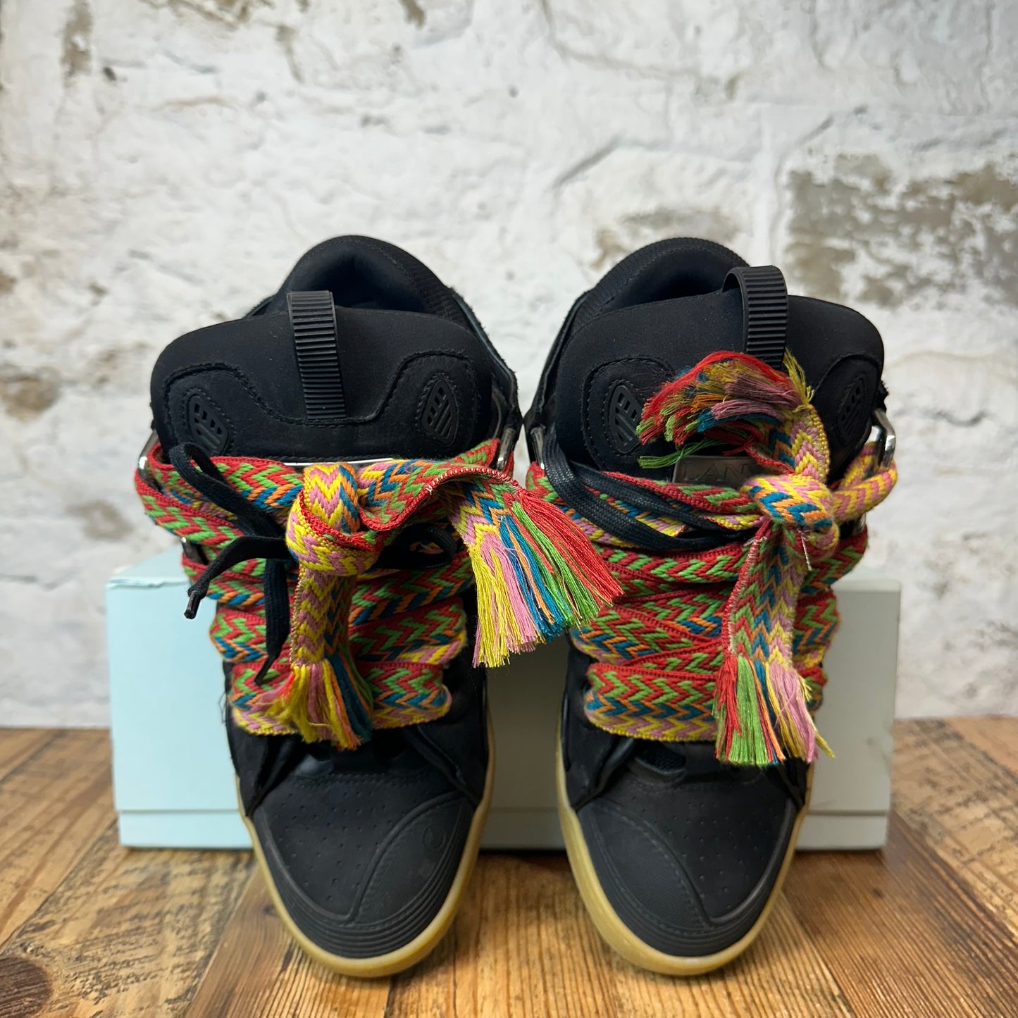 Lanvin Curb Multicolor Lace Black Gum Sneaker Sz 9 (42)