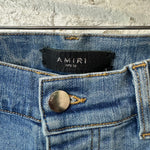 Amiri MX1 Orange Paisley Blue Denim Jeans Sz 32