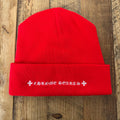 Chrome Hearts White Crosses Red Beanie