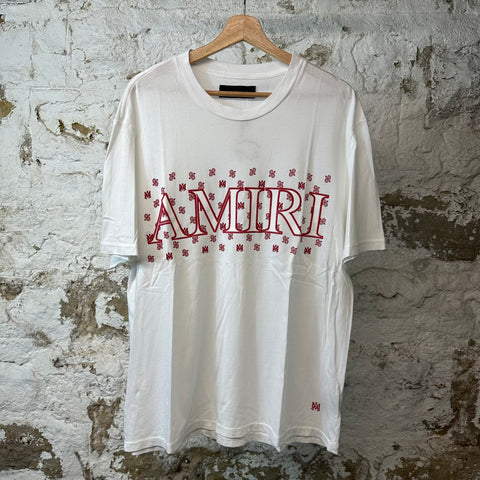 Amiri Red Paisley Spell T-shirt White Sz L