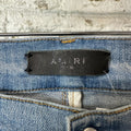 Amiri Varsity 22 Patch Blue Denim Jeans Sz 30